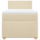 vidaXL krémszínű szövet rugós ágy matraccal 90 x 200 cm