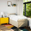 vidaXL krémszínű szövet rugós ágy matraccal 90 x 200 cm