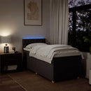 vidaXL sötétbarna szövet rugós ágy matraccal 90 x 200 cm