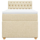 vidaXL krémszínű szövet rugós ágy matraccal 90 x 200 cm