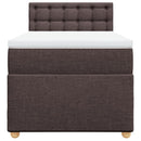 vidaXL sötétbarna szövet rugós ágy matraccal 90 x 200 cm