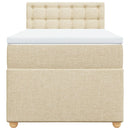 vidaXL krémszínű szövet rugós ágy matraccal 90 x 200 cm