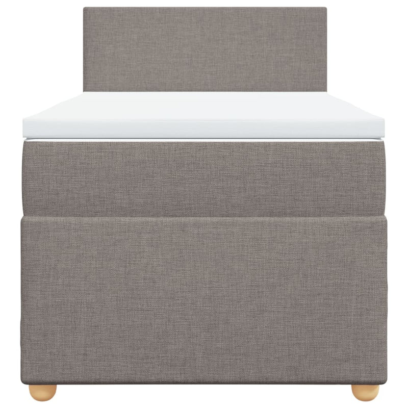vidaXL tópszínű szövet rugós ágy matraccal 100 x 200 cm