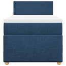 vidaXL kék szövet rugós ágy matraccal 100 x 200 cm