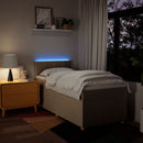 vidaXL krémszínű szövet rugós ágy matraccal 100 x 200 cm