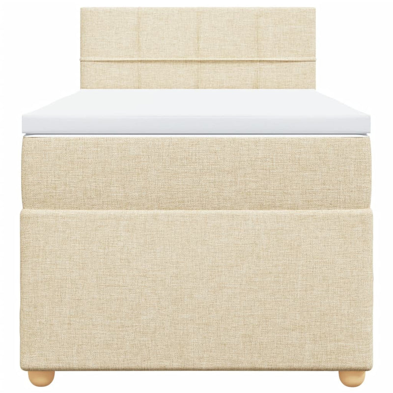 vidaXL krémszínű szövet rugós ágy matraccal 100 x 200 cm