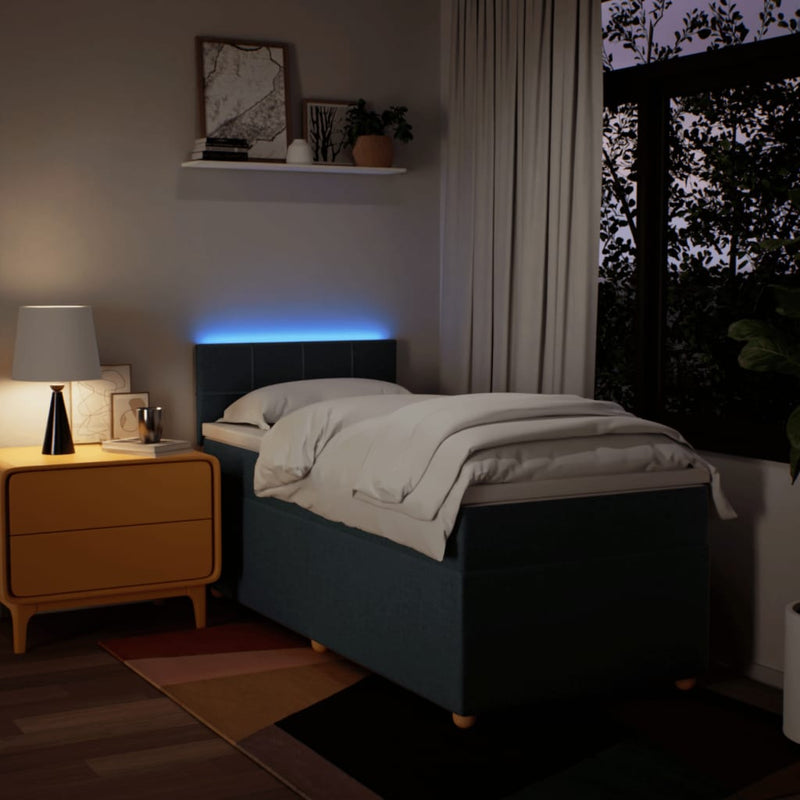 vidaXL kék szövet rugós ágy matraccal 100 x 200 cm