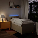 vidaXL krémszínű szövet rugós ágy matraccal 100 x 200 cm