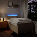 vidaXL krémszínű szövet rugós ágy matraccal 120 x 190 cm