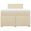 vidaXL krémszínű szövet rugós ágy matraccal 120 x 190 cm