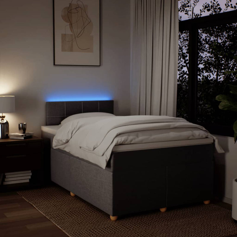 vidaXL tópszínű szövet rugós ágy matraccal 120 x 190 cm