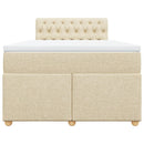 vidaXL krémszínű szövet rugós ágy matraccal 120 x 190 cm