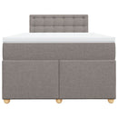 vidaXL tópszínű szövet rugós ágy matraccal 120 x 190 cm