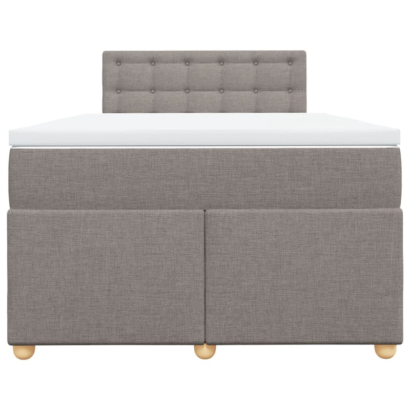 vidaXL tópszínű szövet rugós ágy matraccal 120 x 190 cm