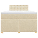 vidaXL krémszínű szövet rugós ágy matraccal 120 x 190 cm