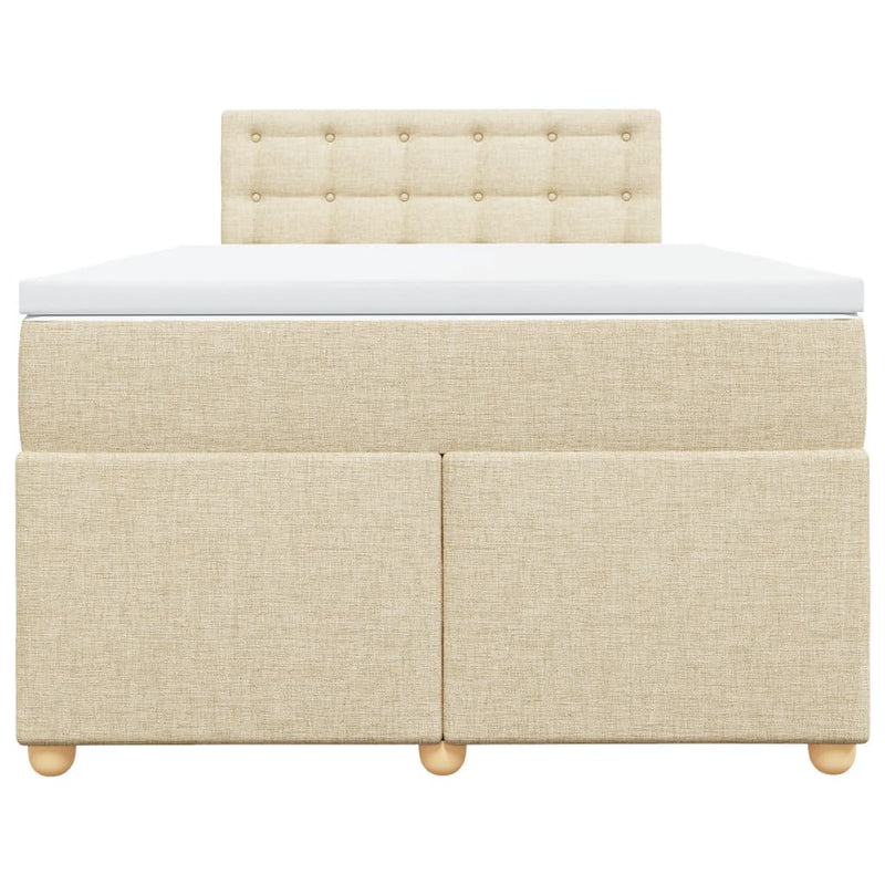 vidaXL krémszínű szövet rugós ágy matraccal 120 x 190 cm