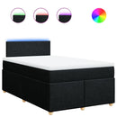vidaXL fekete szövet rugós ágy matraccal 120 x 200 cm