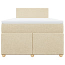 vidaXL krémszínű szövet rugós ágy matraccal 120 x 200 cm