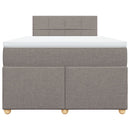 vidaXL tópszínű szövet rugós ágy matraccal 120 x 200 cm