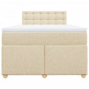 vidaXL krémszínű szövet rugós ágy matraccal 120 x 200 cm