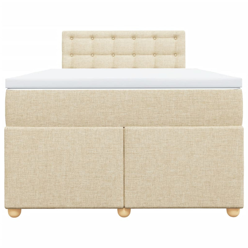 vidaXL krémszínű szövet rugós ágy matraccal 120 x 200 cm