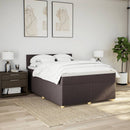 vidaXL sötétbarna szövet rugós ágy matraccal 140 x 190 cm
