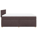 vidaXL sötétbarna szövet rugós ágy matraccal 140 x 190 cm