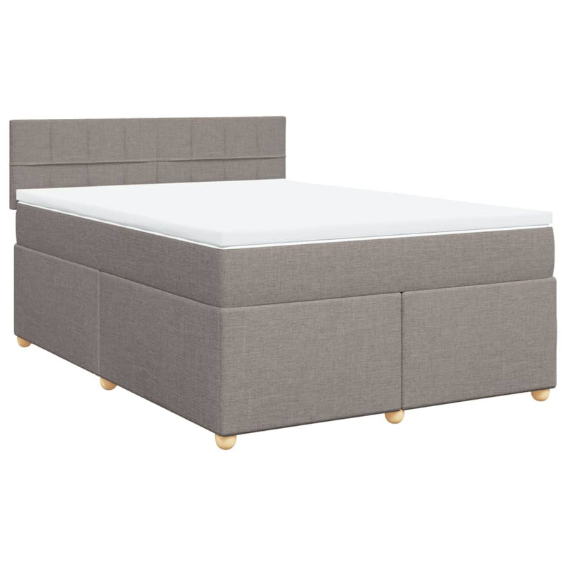 vidaXL tópszínű szövet rugós ágy matraccal 140 x 190 cm
