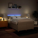 vidaXL krémszínű szövet rugós ágy matraccal 140 x 200 cm