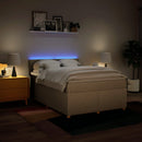 vidaXL krémszínű szövet rugós ágy matraccal 140 x 200 cm