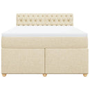 vidaXL krémszínű szövet rugós ágy matraccal 140 x 200 cm