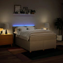 vidaXL krémszínű szövet rugós ágy matraccal 160 x 200 cm