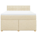 vidaXL krémszínű szövet rugós ágy matraccal 160 x 200 cm