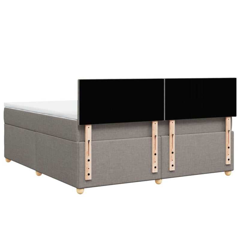 vidaXL tópszínű szövet rugós ágy matraccal 180 x 200 cm