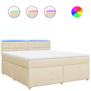 vidaXL krémszínű szövet rugós ágy matraccal 180 x 200 cm