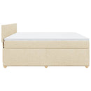vidaXL krémszínű szövet rugós ágy matraccal 180 x 200 cm