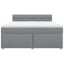 vidaXL világosszürke szövet rugós ágy matraccal 180 x 200 cm