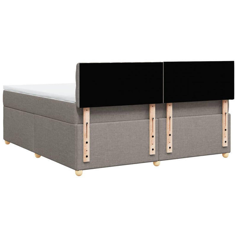 vidaXL tópszínű szövet rugós ágy matraccal 180 x 200 cm