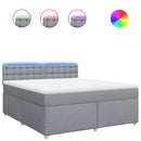 vidaXL világosszürke szövet rugós ágy matraccal 180 x 200 cm