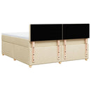 vidaXL krémszínű szövet rugós ágy matraccal 180 x 200 cm