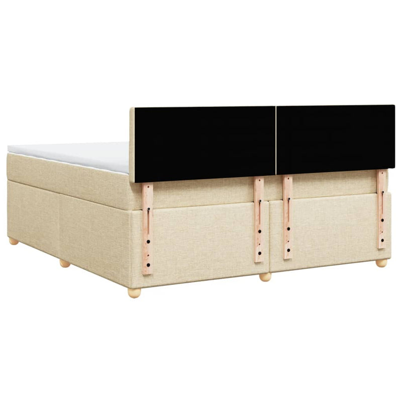 vidaXL krémszínű szövet rugós ágy matraccal 180 x 200 cm