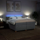 vidaXL világosszürke szövet rugós ágy matraccal 200 x 200 cm