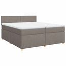 vidaXL tópszínű szövet rugós ágy matraccal 200 x 200 cm
