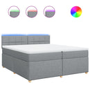 vidaXL világosszürke szövet rugós ágy matraccal 200 x 200 cm