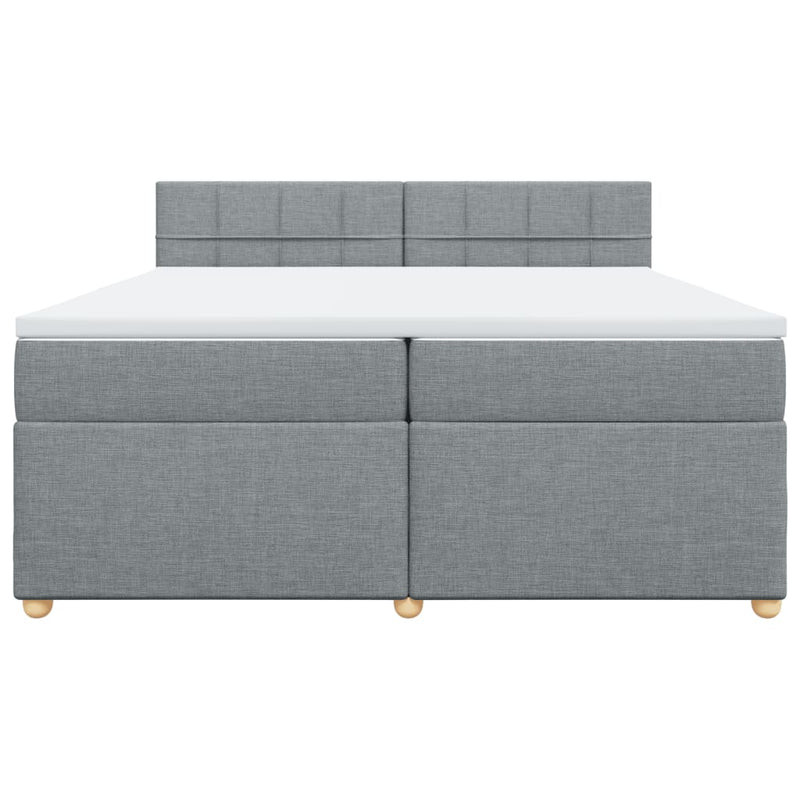 vidaXL világosszürke szövet rugós ágy matraccal 200 x 200 cm