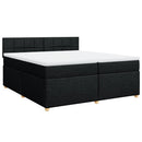 vidaXL fekete szövet rugós ágy matraccal 200 x 200 cm