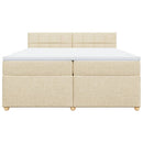 vidaXL krémszínű szövet rugós ágy matraccal 200 x 200 cm