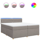 vidaXL tópszínű szövet rugós ágy matraccal 200 x 200 cm