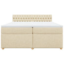 vidaXL krémszínű szövet rugós ágy matraccal 200 x 200 cm