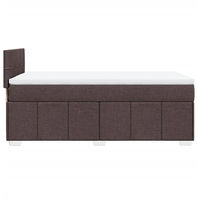 vidaXL sötétbarna szövet rugós ágy matraccal 80 x 200 cm